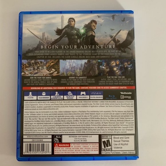 ‼️Bundle 3+items/50% off‼️ The Elder Scrolls Online Summerset PS4 Game - Picture 2 of 3